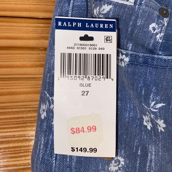 polo ralph lauren called high rise slim jeans white flower pattern - Picture 10 of 10